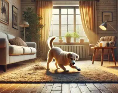 pourquoi mon chien gratte le sol dans la maison ?