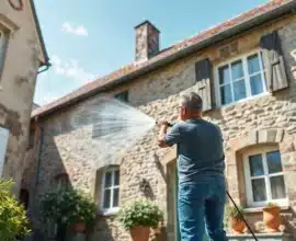 Comment nettoyer une façade de maison noircie