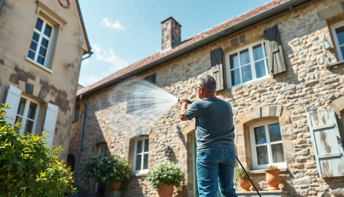 Comment nettoyer une façade de maison noircie