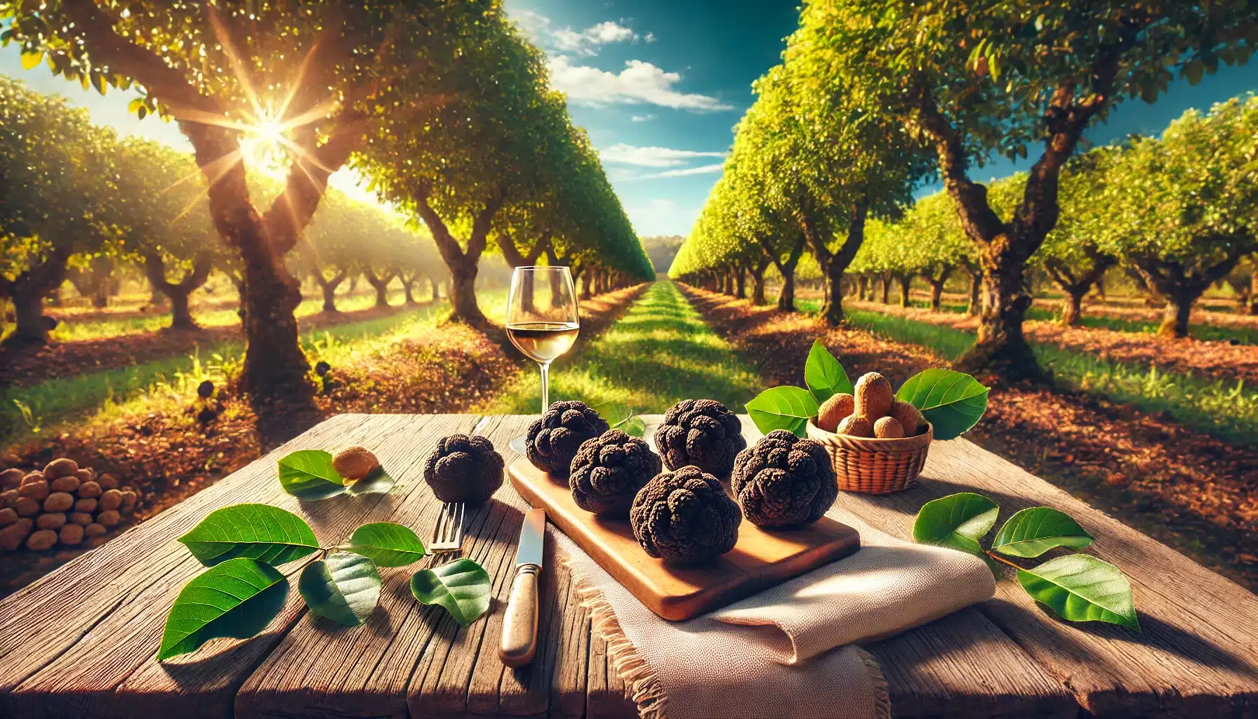 truffes fraîches disposées sur une table en bois rustique