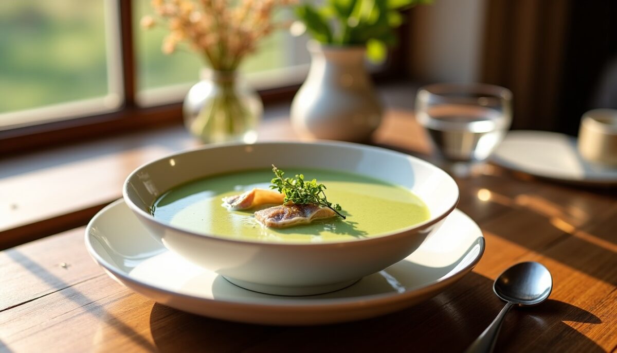 Velouté d’endives délicatement parfumé au hareng fumé